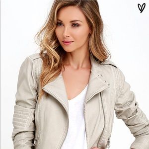 Black Swan Taupe Vegan Leather Jacket